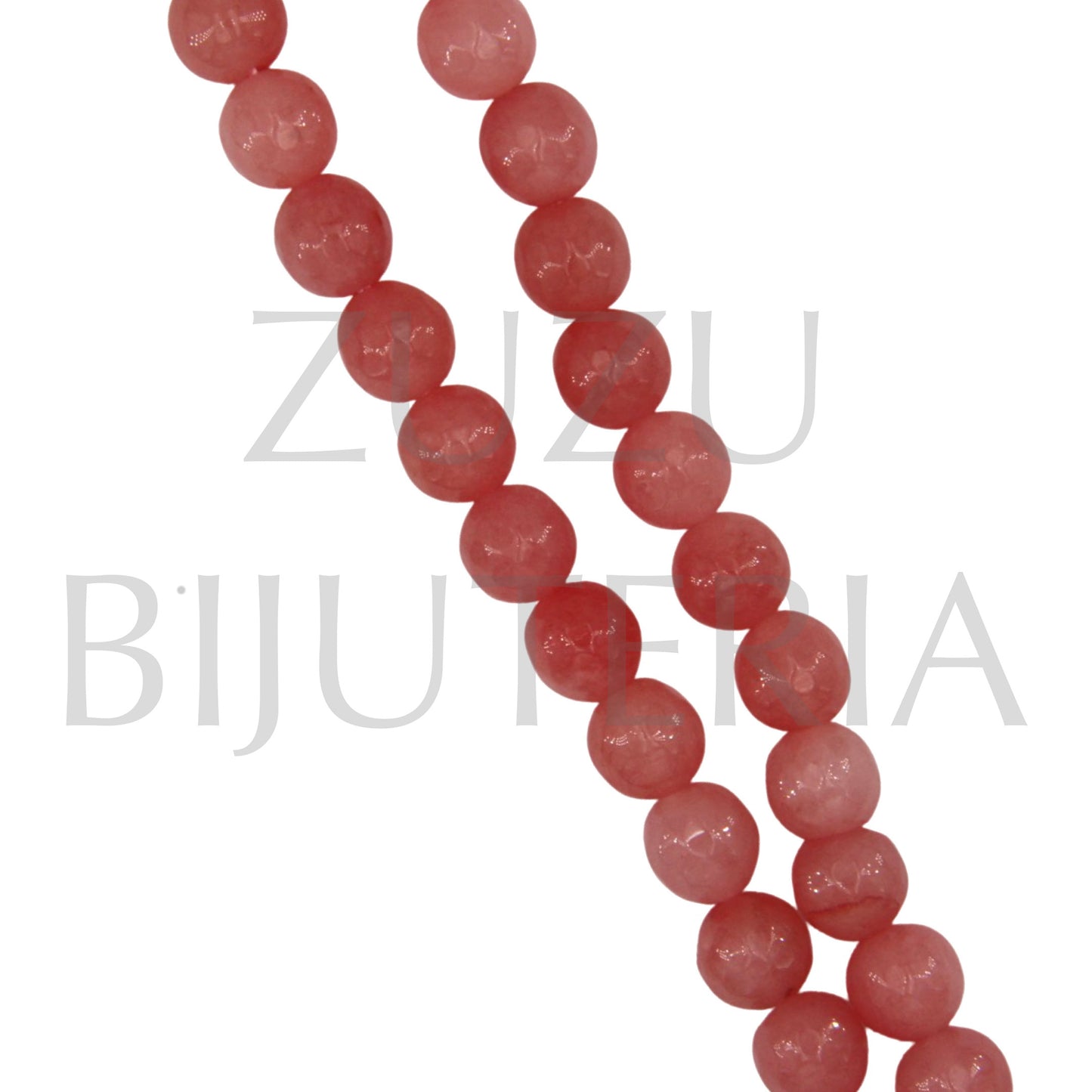 Coral Faceted Agate Stone 8mm (hole 1mm) Length 38cm