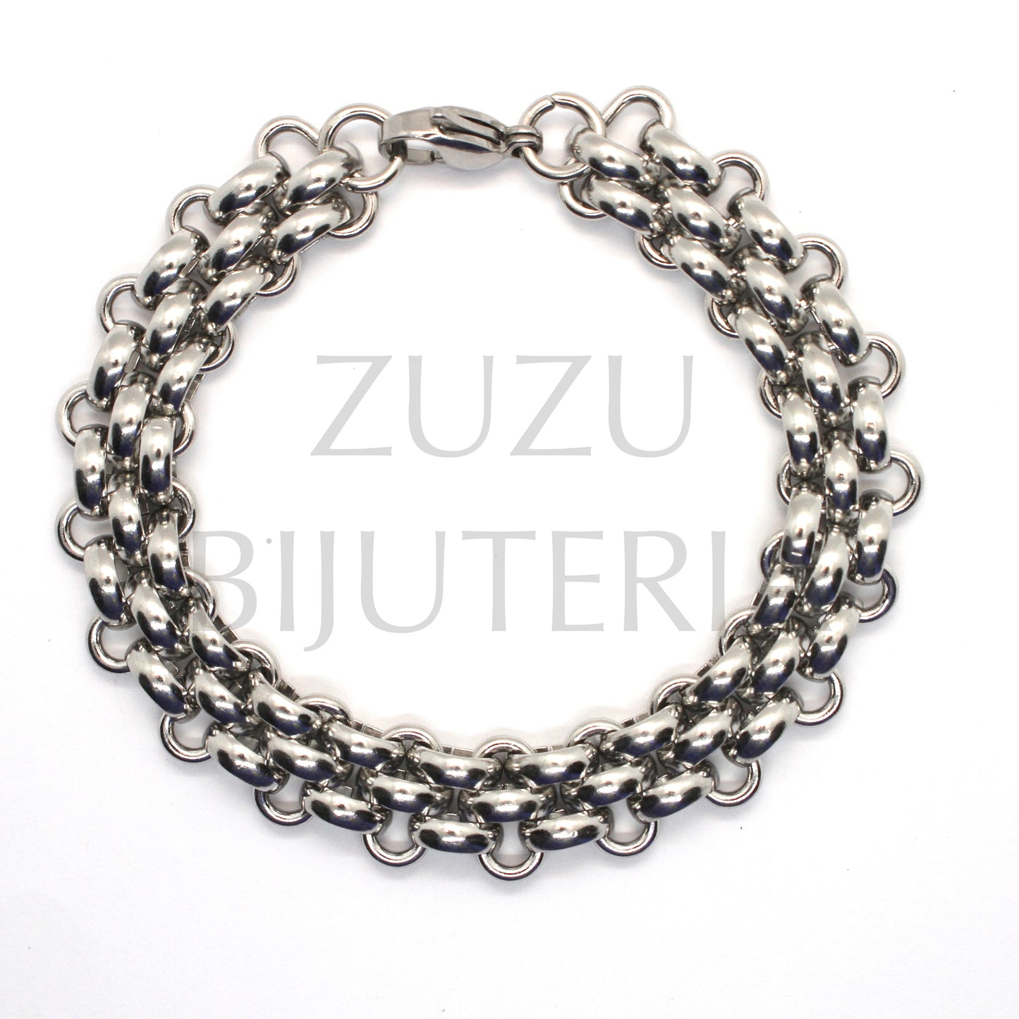 Stainless Steel Bracelet 19mm Silver