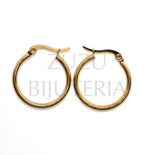 Hoop Earring (Thickness 2mm) Golden - Stainless Steel