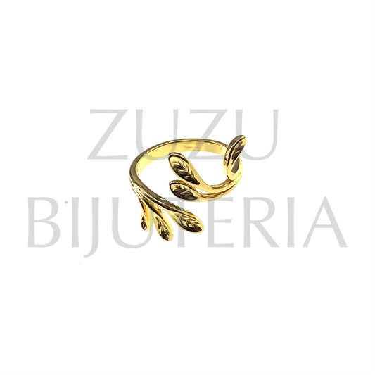 Leaf Ring (Adjustable) - Brass