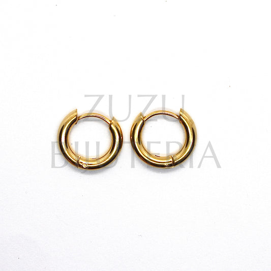 Hoop Earring (Thickness 2.5mm) Golden - Stainless Steel
