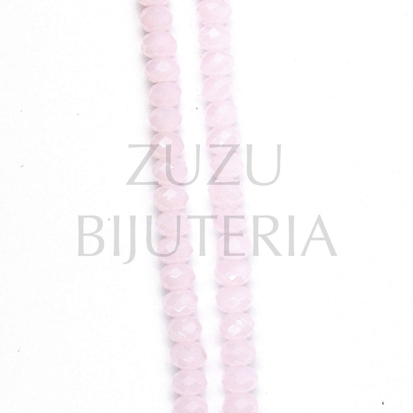 Faceted Crystals 3mm (Hole 1mm) - Light Pink (36cm)