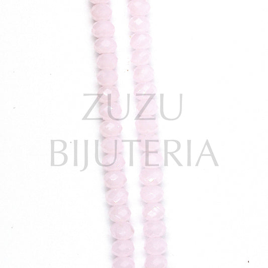 Faceted Crystals 3mm (Hole 1mm) - Light Pink (36cm)