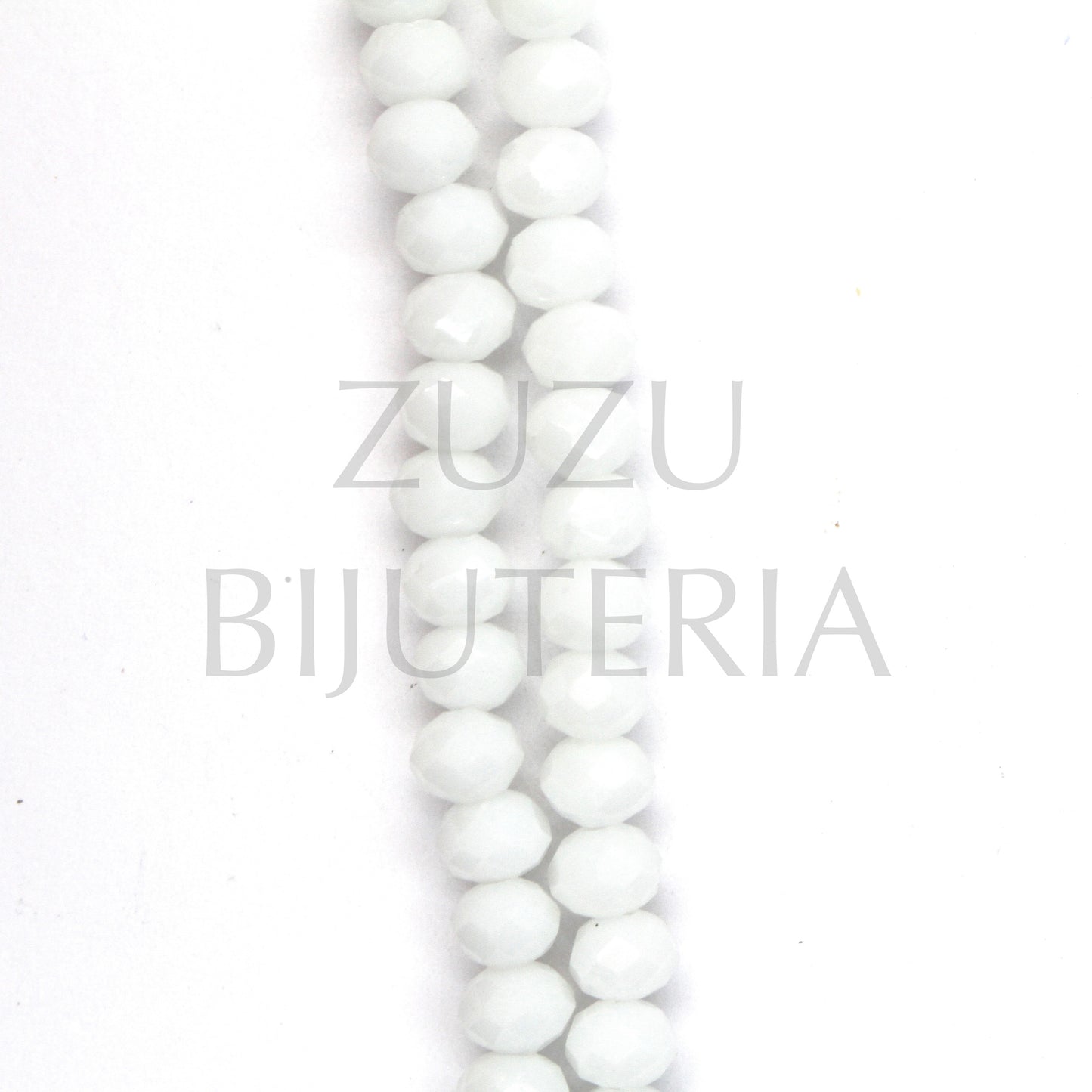 Faceted Crystals Line 4mm (Hole 1mm) - White (45cm)