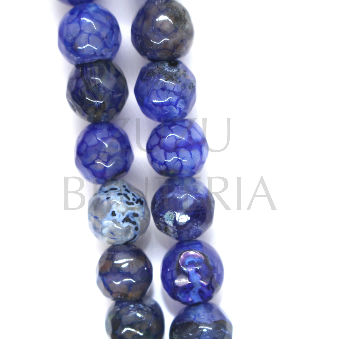 Fiada Pedra Azul 8mm (furo 1mm) Comprimento 38cm (46 contas)