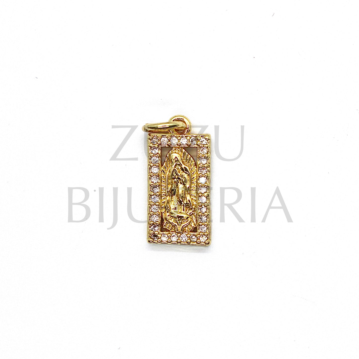 Our Lady Pendant with Zirconias 15mm x 7mm