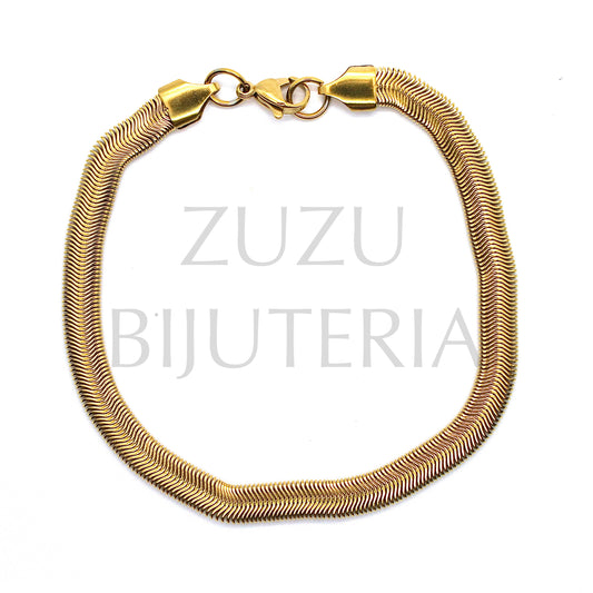 Snack Bracelet Size 11mm Gold (20cm) - Stainless Steel