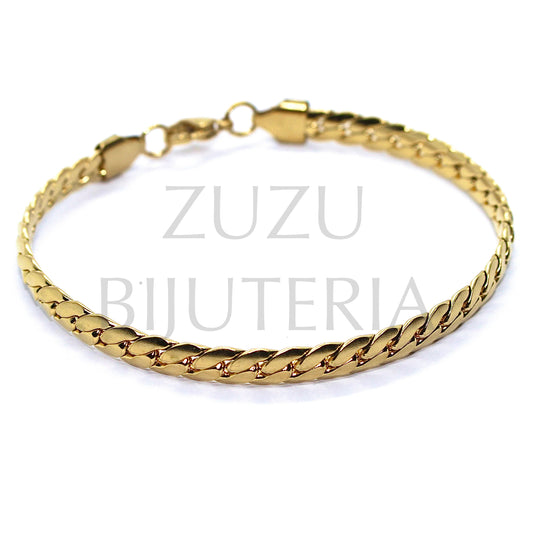 Pulseira Torcido 5.5mm Dourado (20mm) - Aço Inox