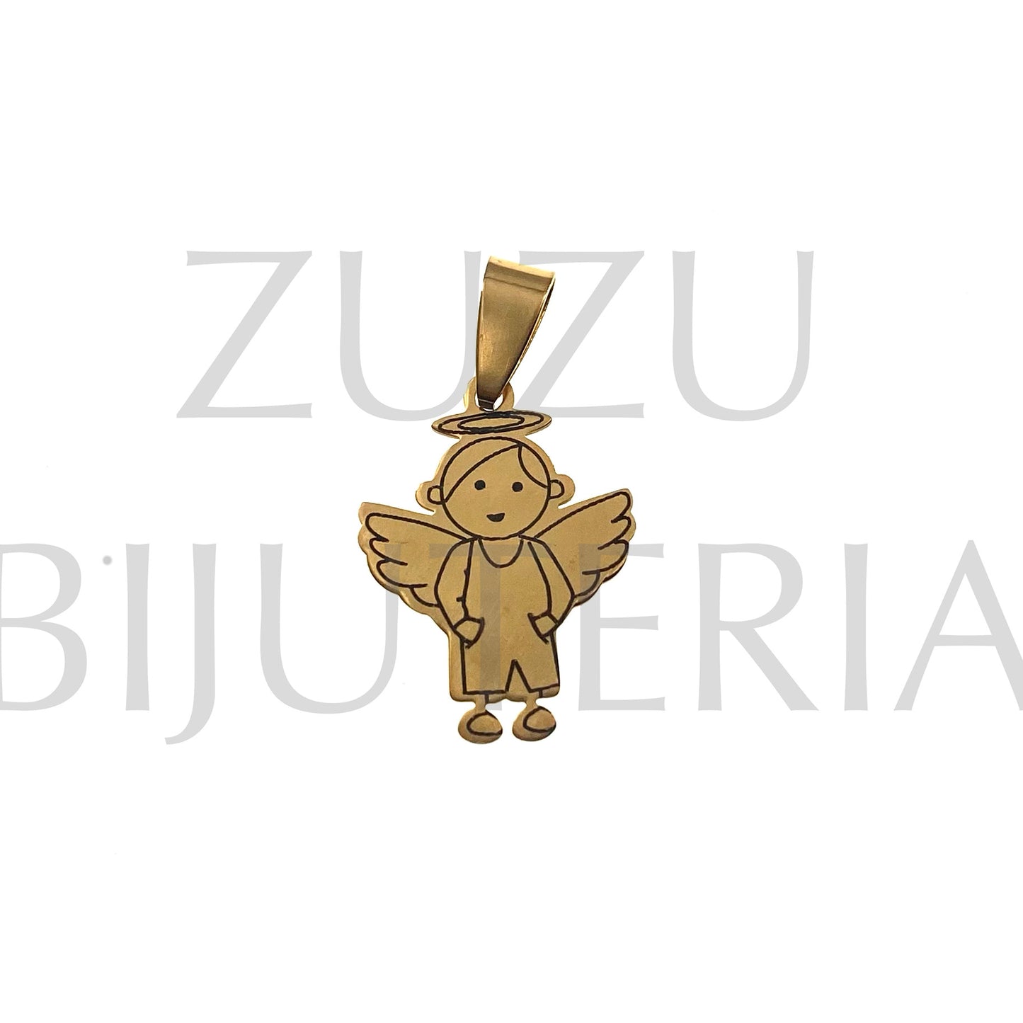 Pendant Angel 23mm x 18mm - Stainless Steel