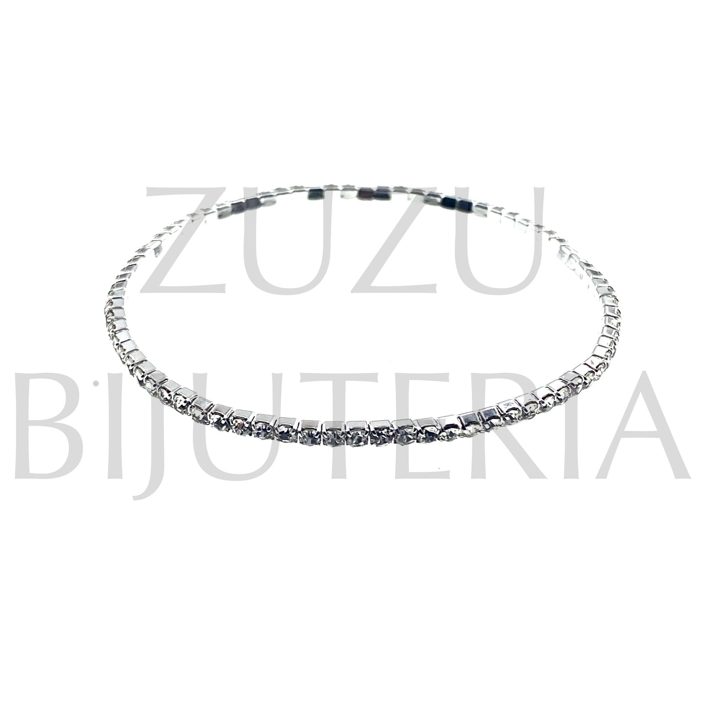 Pulseira com Zirconias 2mm (Elástico) - Latão