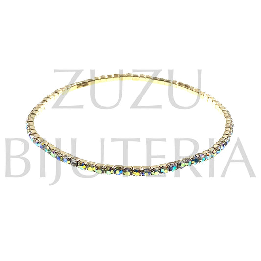 Pulseira com Zirconias 2mm (Elástico) - Latão