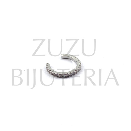 Ring with Silver Zirconia (Adjustable) - Brass