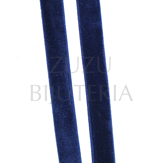 Dark Blue Velvet Thread 10mm (1 meter) with Elastic