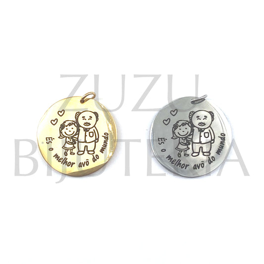 Pendant Grandfather 23mm - Stainless Steel