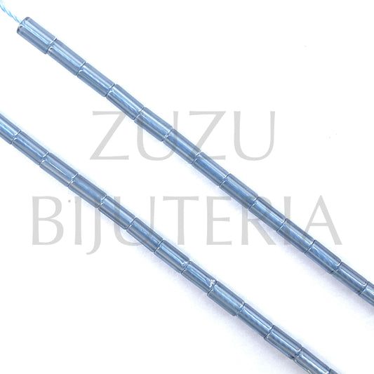 Fiada Tubo Azul Transparente 5mm x 2.5mm (Comprimento 37cm)