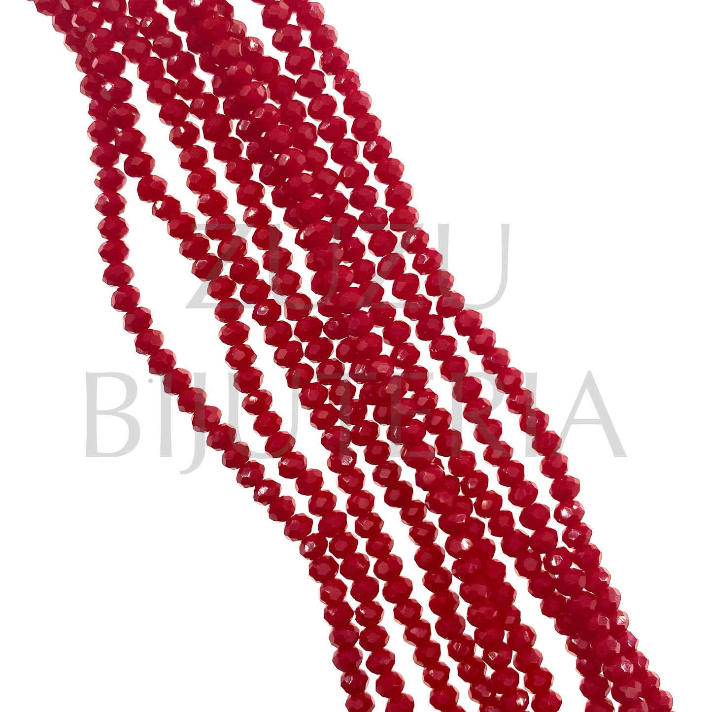 Faceted Crystal Row 3.5mm (0.5mm Hole) - Dark Red (37cm)