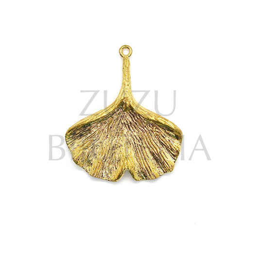 Pendente Folha Dourado 30mm x 26mm - Cobre
