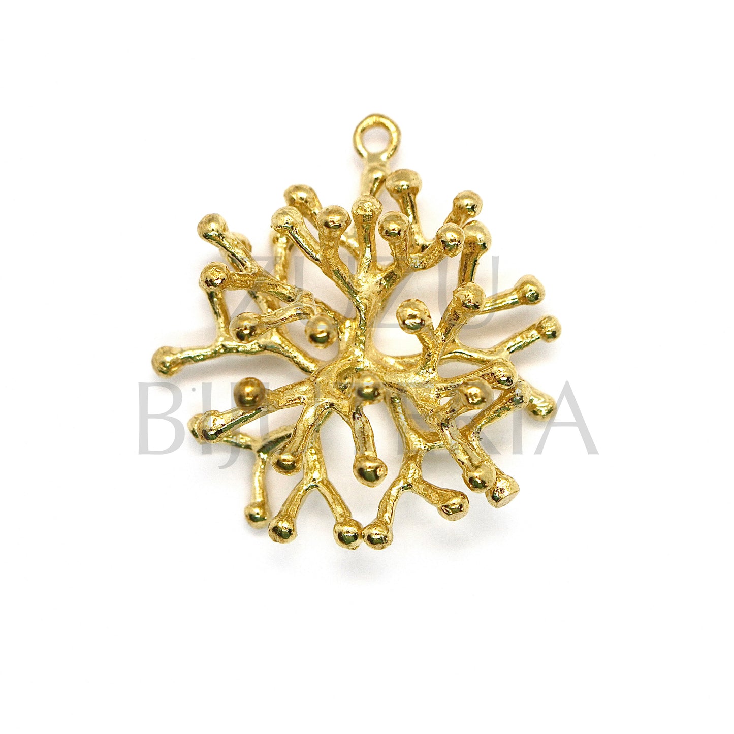 Pendente Folha Dourado 29mm - Cobre