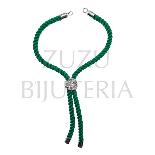 3mm Semi-Pronto Green Bracelet - Stainless Steel