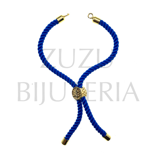 Pulseira Semi-Pronto Azul 3mm - Aço Inox