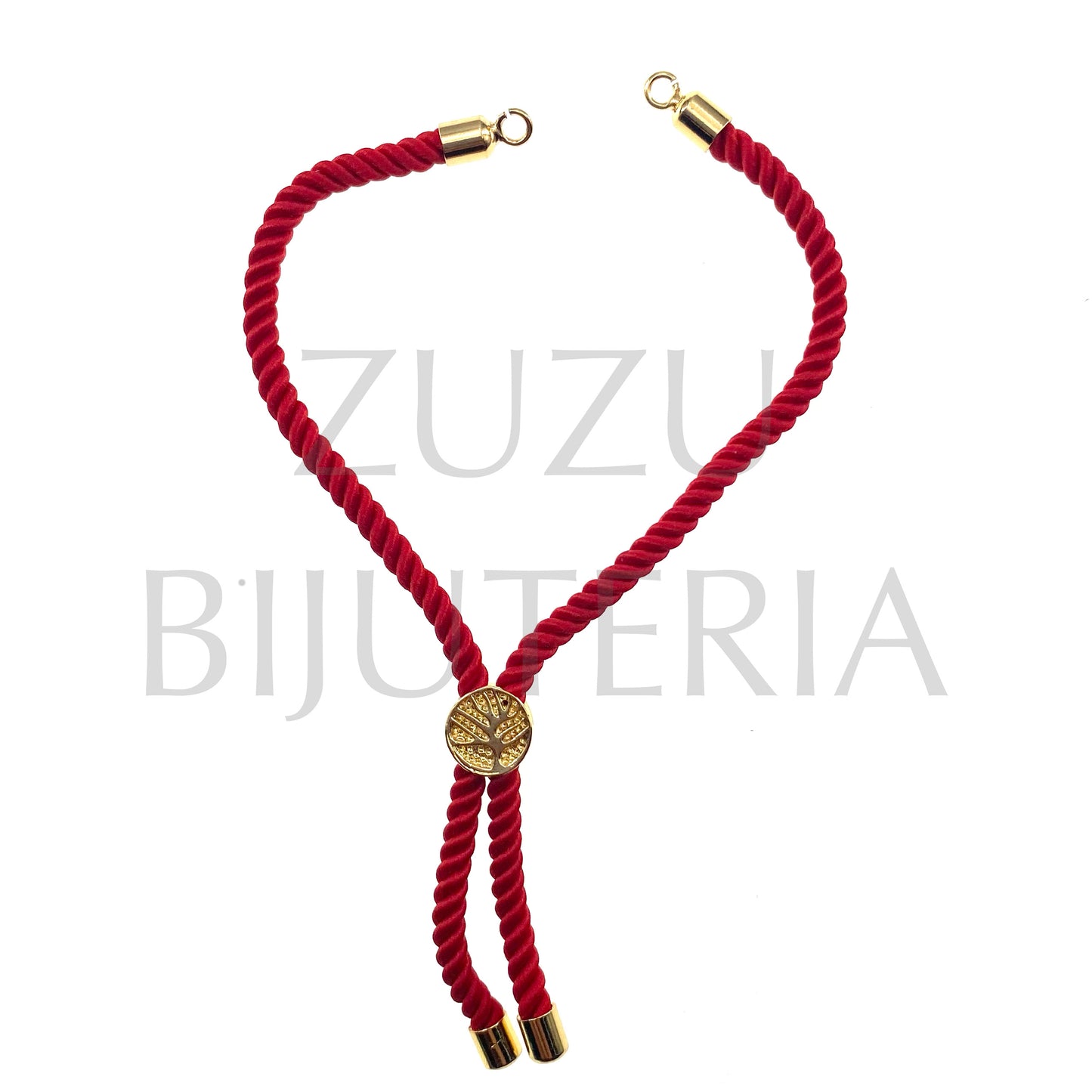 Pulseira Semi-Pronto Vermelho 3mm - Aço Inox