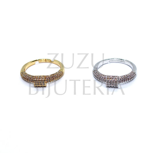 Ring with Zirconias - Brass