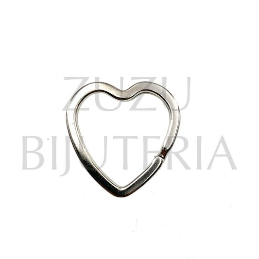 Silver Heart Key Holder Ring 31mm x 30mm - Copper