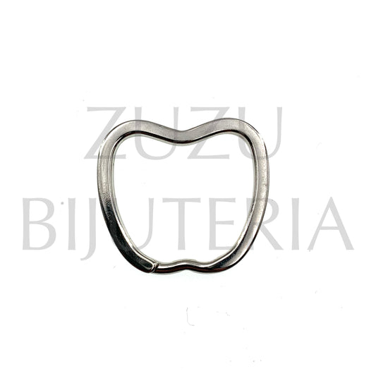Silver Apple Key Holder Ring 30mm x 33mm - Copper