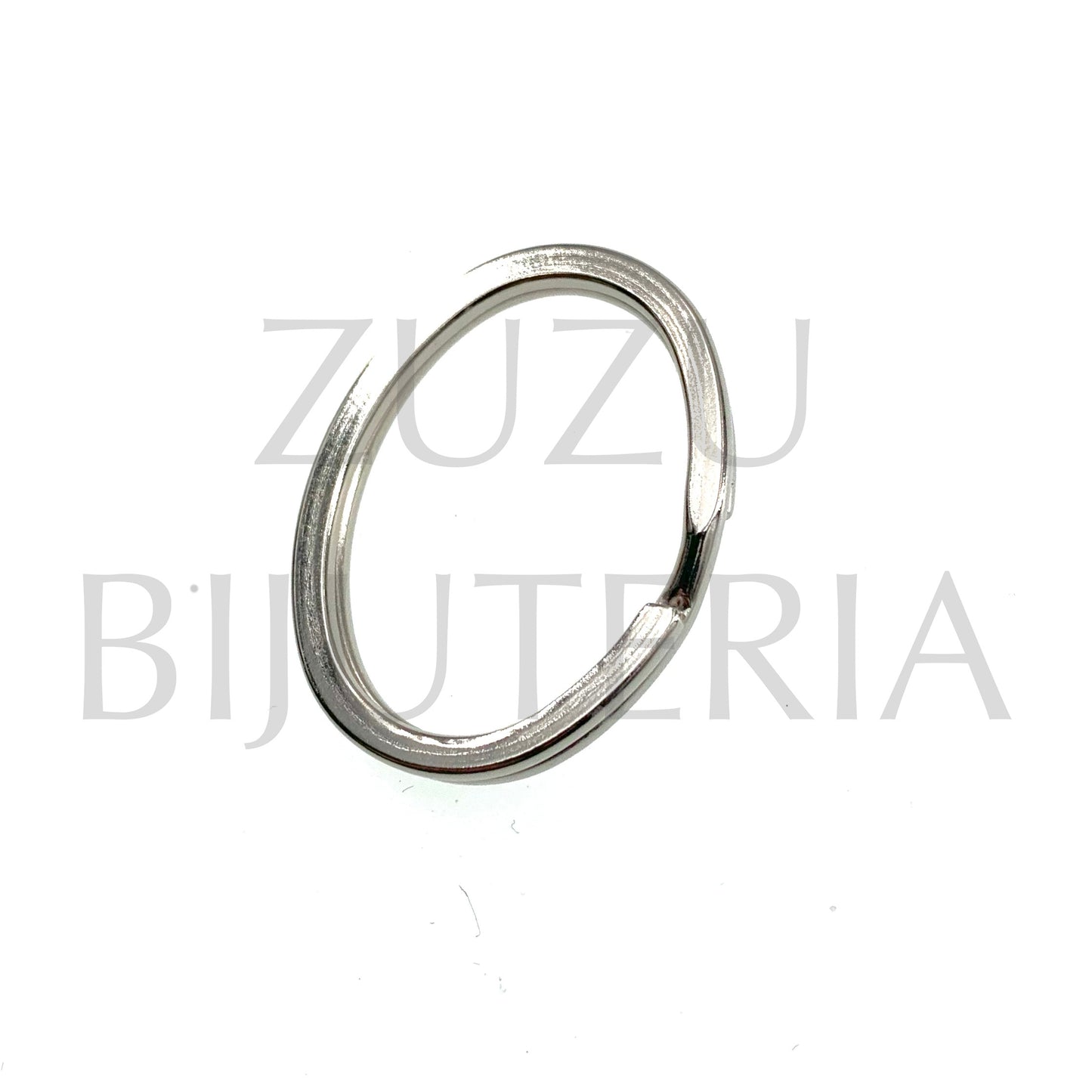 Silver Oval Key Holder Ring 36mm x 28mm - Copper