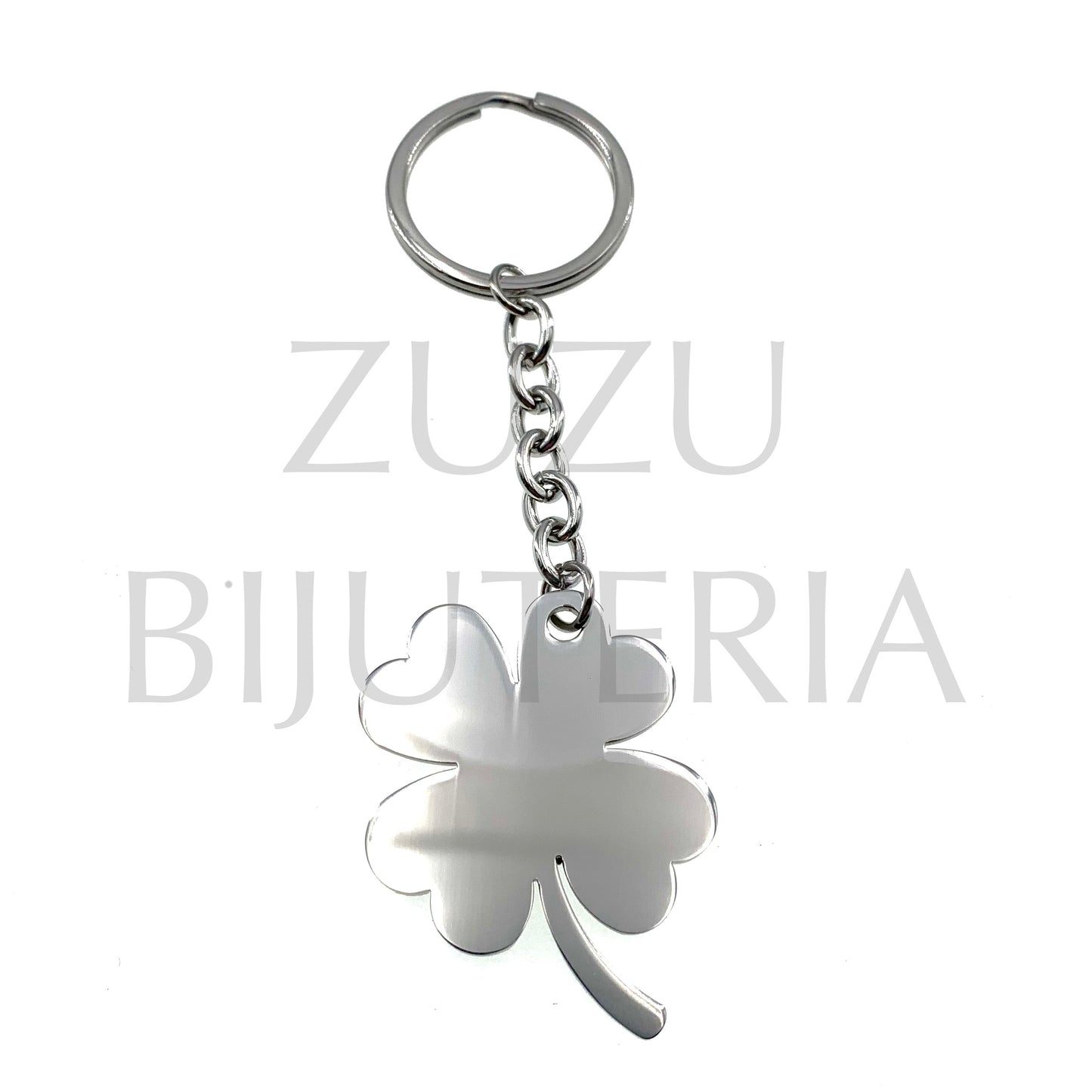 Silver Clover Keyring 111mm x 39mm - Stainless Steel
