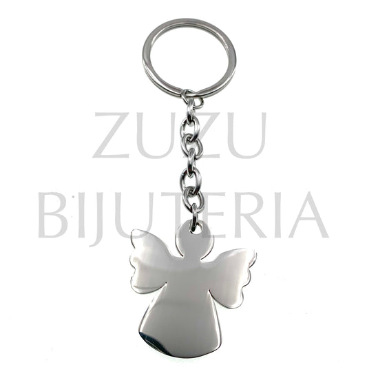 Angel Silver Keyring 104mm x 34mm - Stainless Steel