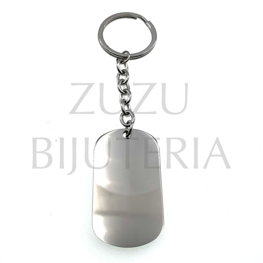 Silver Keyring 120mm x 28mm - Stainless Steel