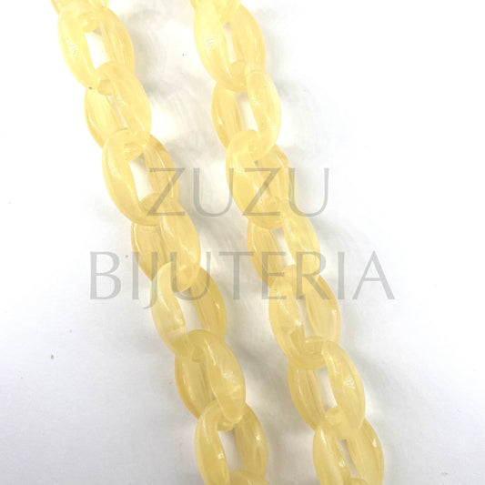 Oval Acrylic Cord (1 METER) 27mm x 19mm - Mixed Phosphorous Yellow