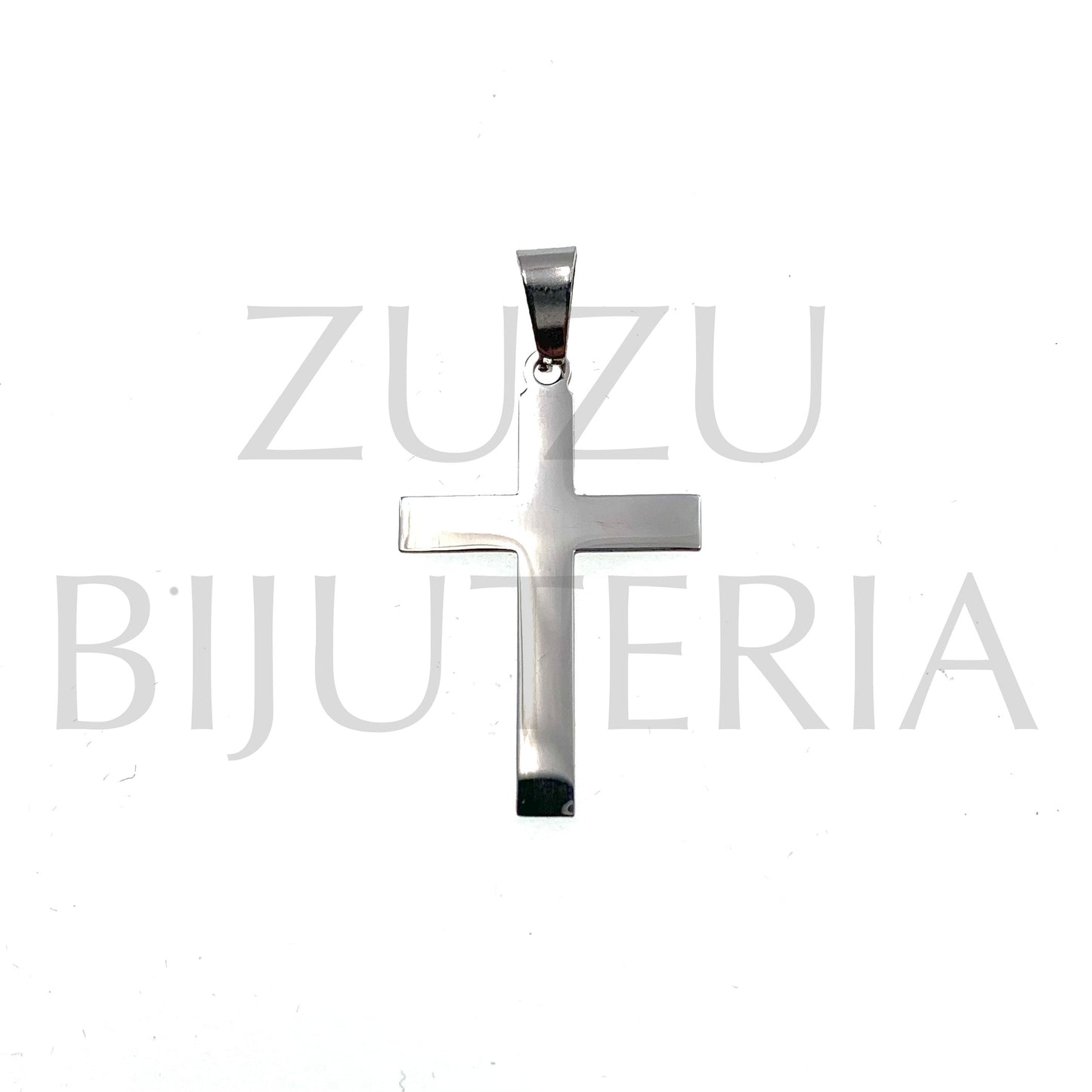 Pendente Cruz 30mm x 19mm - Aço Inox