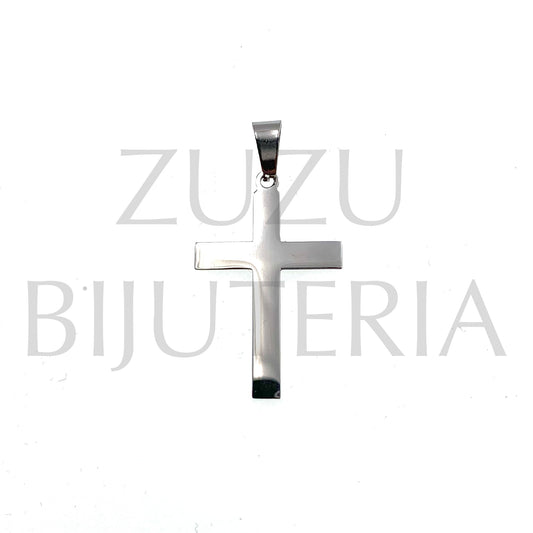 Pendente Cruz 30mm x 19mm - Aço Inox