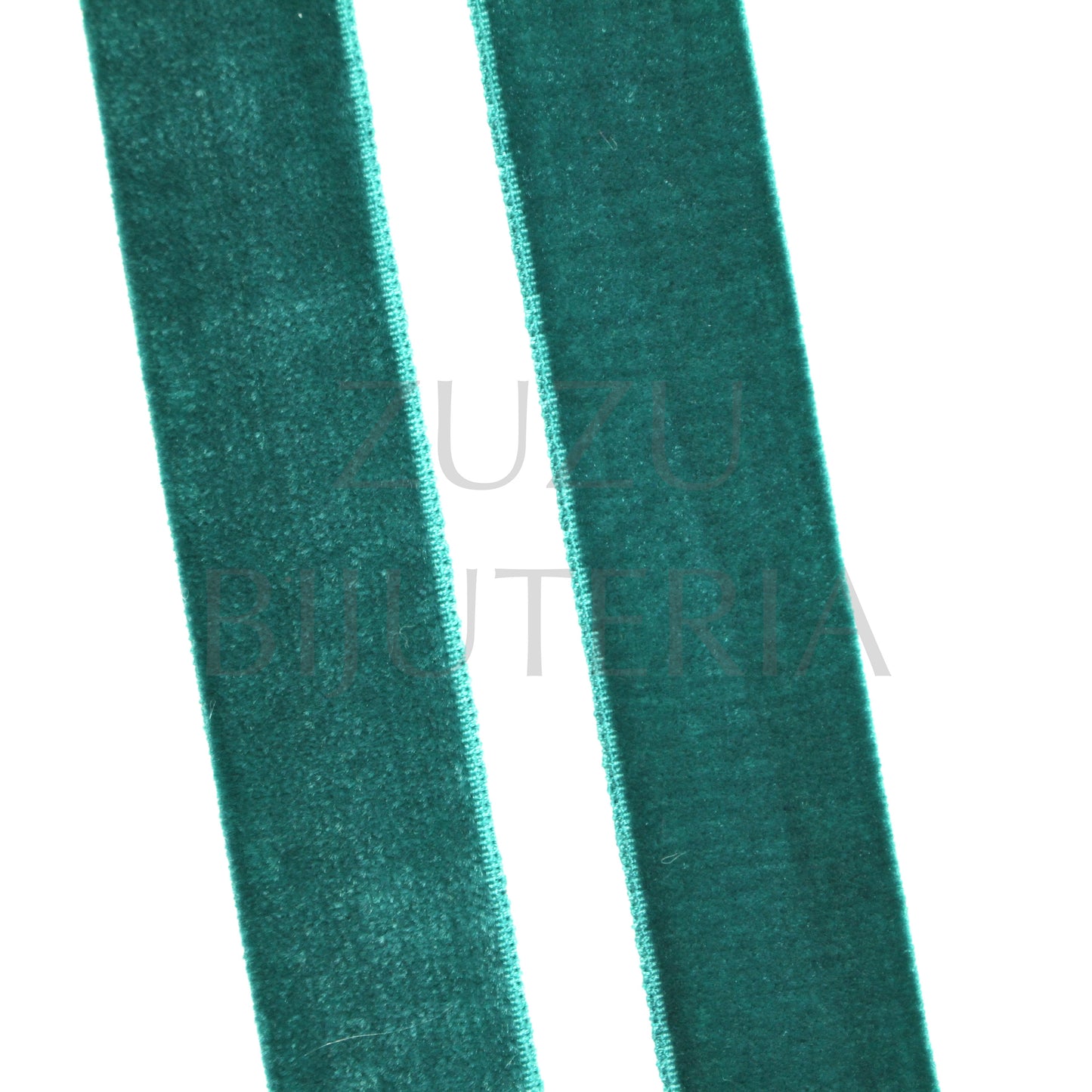 Fio Veludo Verde Turquesa 16mm (80cm) com Elástico