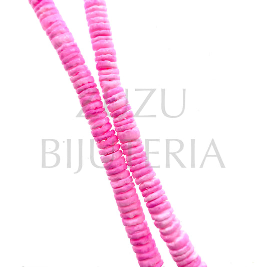 Fiada Discos de Madrepérola 6mm (62cm) - Rosa