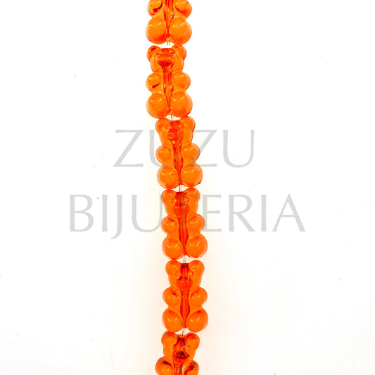 Pendente/Entremeio Urso Acrilico 18mm x 12mm - Laranja