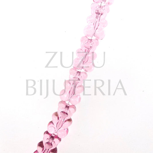 Acrylic Bear Pendant/String 18mm x 12mm - Pink