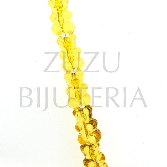 Acrylic Bear Pendant/String 18mm x 12mm - Dark Yellow