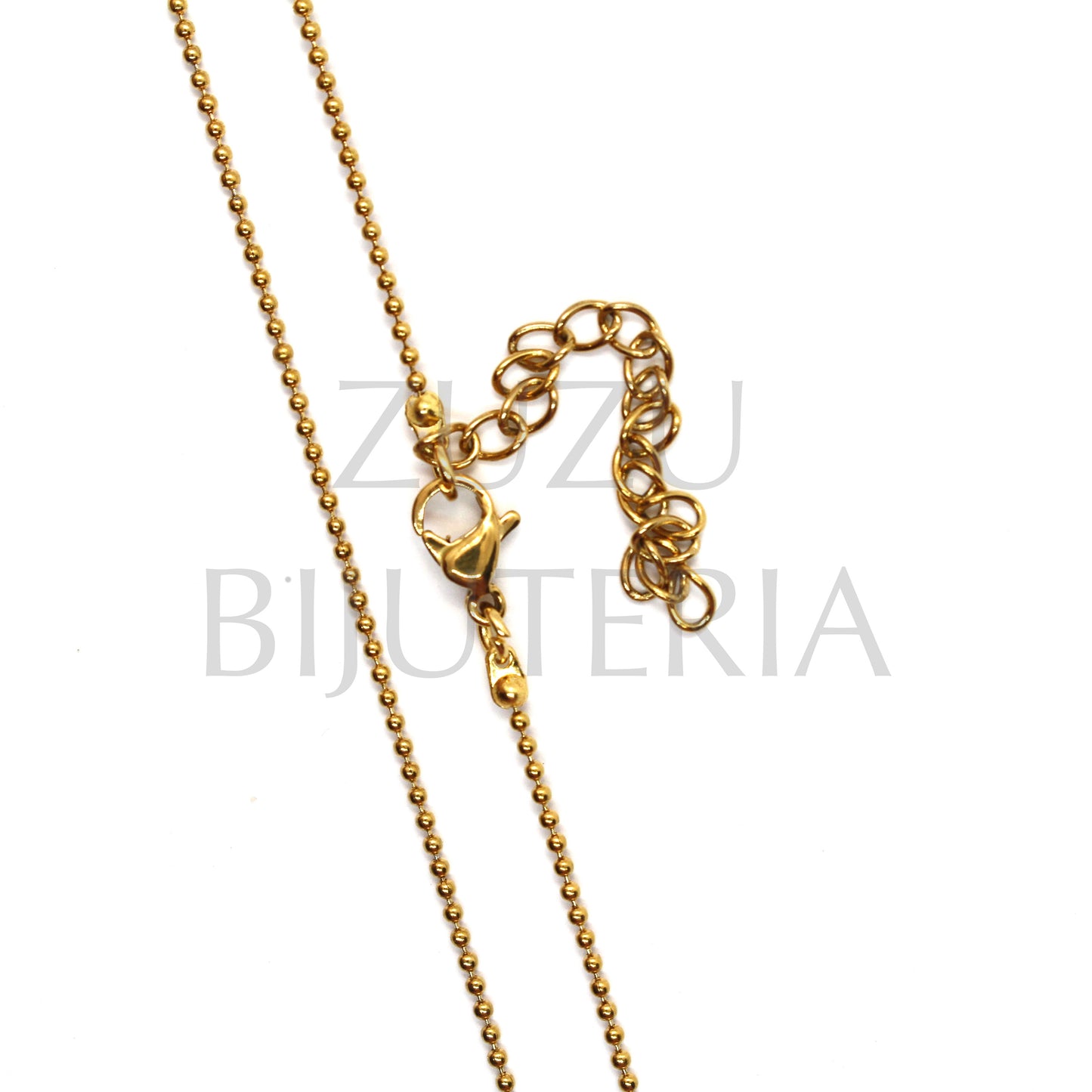 Link Chain Necklace with Polka Dots 1.2mm (45cm + 5cm) - Stainless Steel