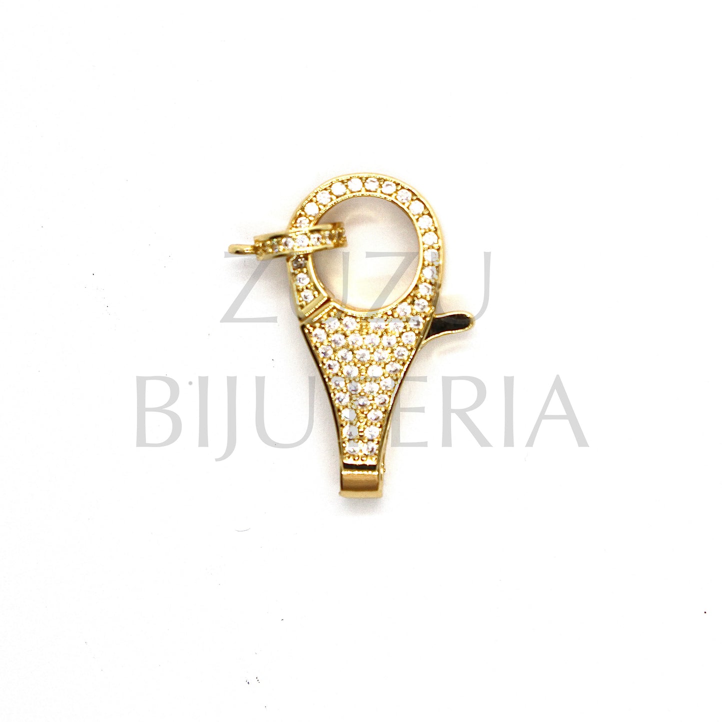 Pendant/Clasp with Zirconia 26mm x 15mm - Brass