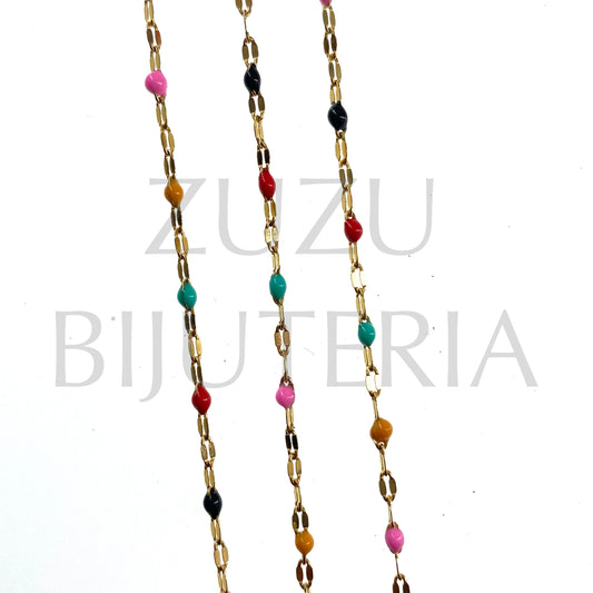 2mm Colored Gold Link Chain - Stainless Steel