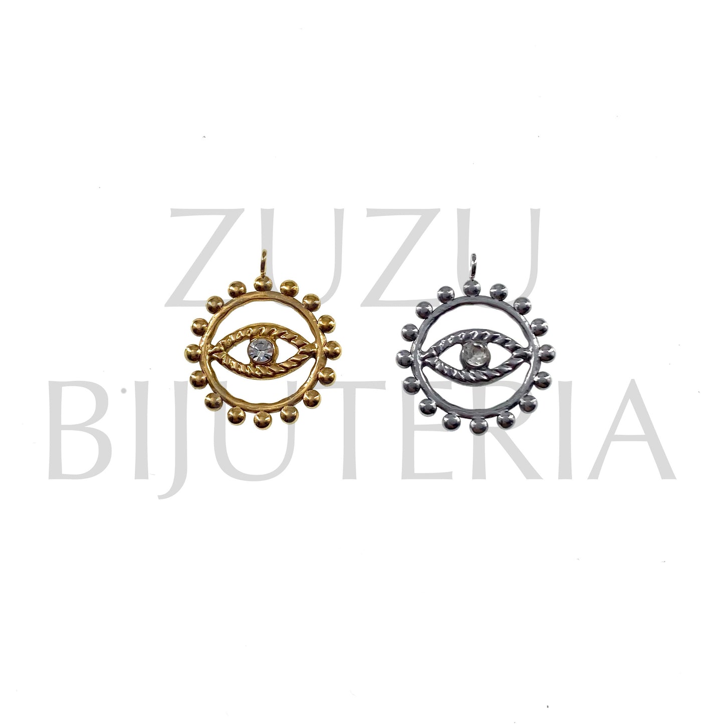 Eye Pendant with 20mm Zirconia - Stainless Steel