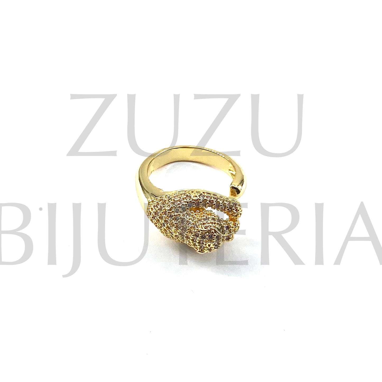 Tiger Ring with Zirconia (Adjustable) - Brass