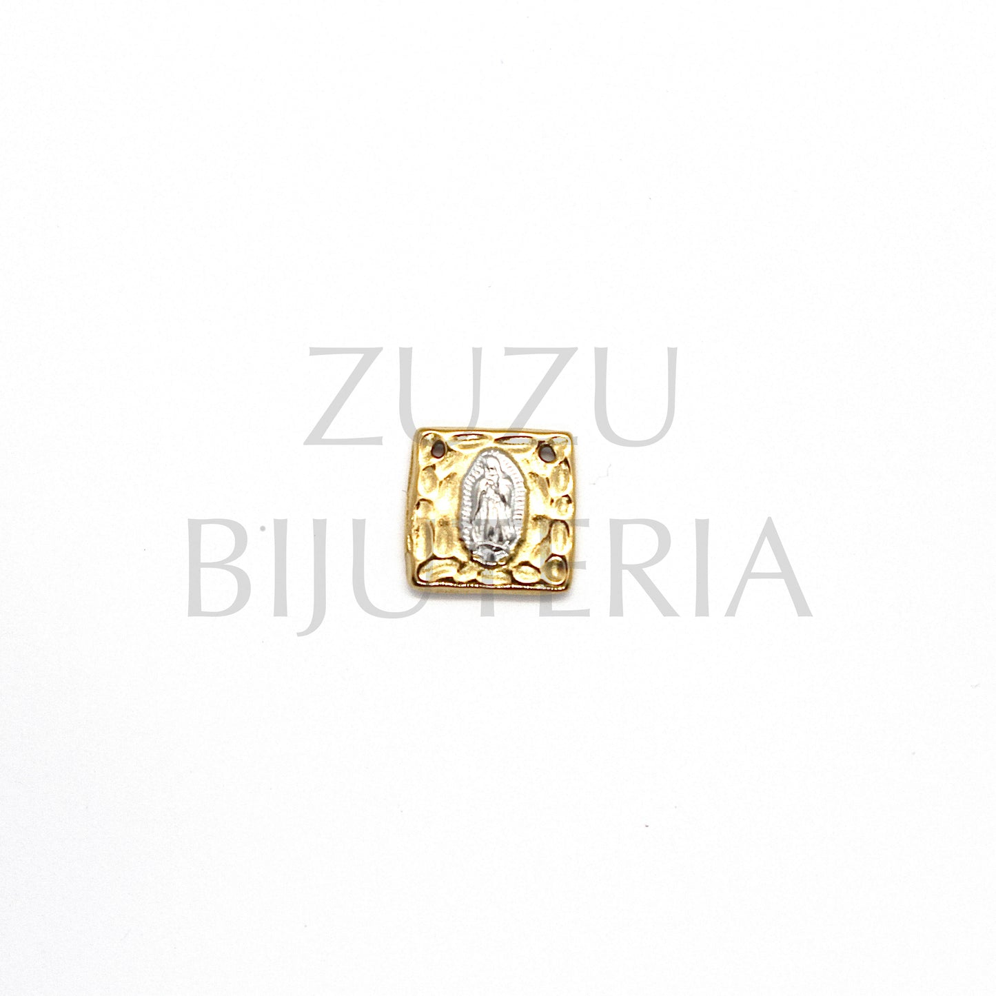 Escapulário/Pendente Nossa Senhora Dourado 12mm - Aço Inox