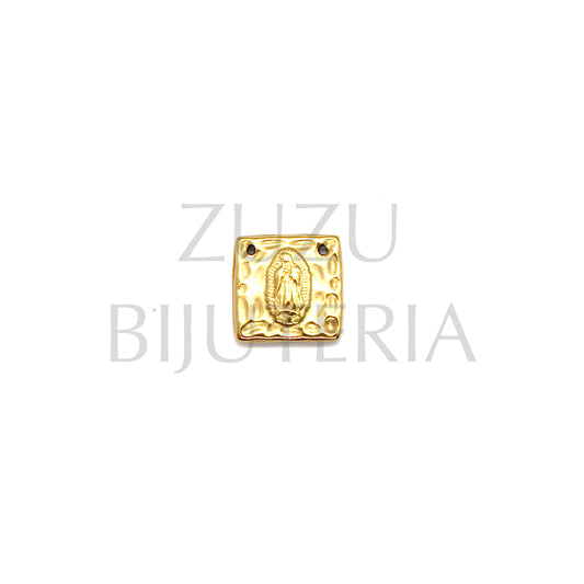 Escapulário/Pendente Nossa Senhora Dourado 12mm - Aço Inox