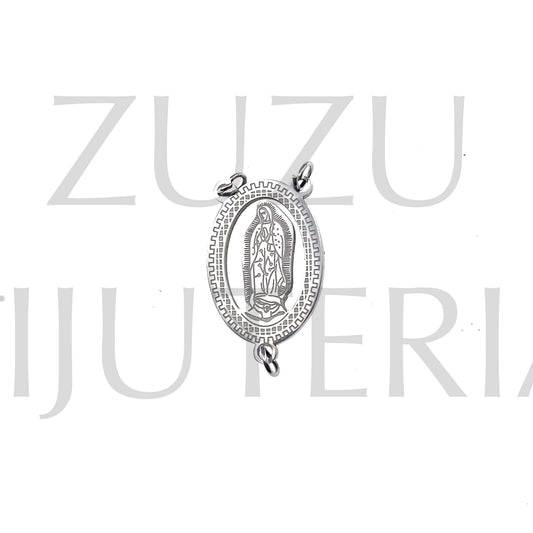 Our Lady Silver Pendant with 3 Rings 22mm x 14mm - Stainless Steel