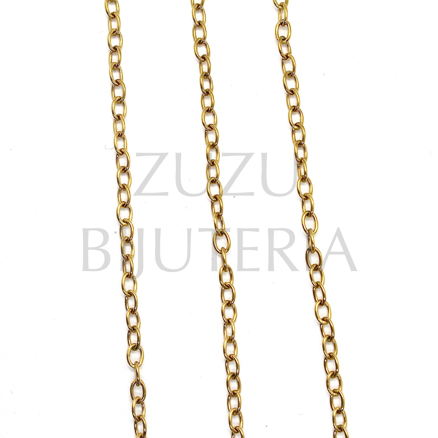 Oval Gold Link Chain 3.5mm x 2.5mm - Stainless Steel