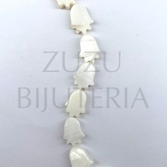 Mother of Pearl Hamsa Bead 15mm x 13mm